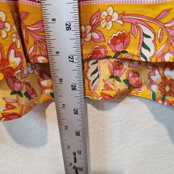 Rusttydustty White Yellow Pink Boho Bohemian Top 3XL XXXL 3X Floral - Picture 5 of 6